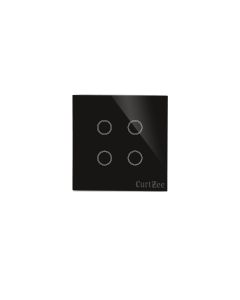 CurtZee Smart WiFi Light Switch, 4 Gang Black, works with Alexa and Google, No Hub required