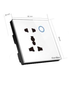 Smart Wall socket, Touch Glass Panel, WiFi Multi-function socket Works with Alexa and Google, No Hub required 