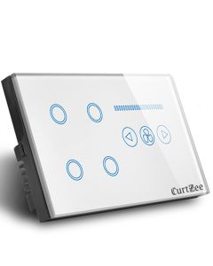 CurtZee Smart WiFi 4 Gang touch switch with Fan dimmer, Crystal Glass Panel, woks with Smart Life App compatible with Alexa and Google, Color white